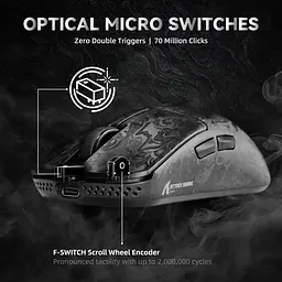 Мишка Attack Shark R11 Ultra, Wireless/Bluetooth, 42000dpi, (PAW3950MAX), 6кн., Ink Blade - мініатюра 8