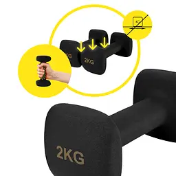 Гантелі вінілові Cornix Square 2 x 2 кг XR-0407 Black - мініатюра 6