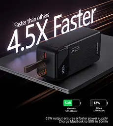 УМБ Choetech Power bank B734 40000 mAh 65 W Black (B734-BK) - мініатюра 6