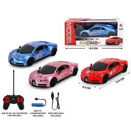 Машинка радіокерована 1:24 світло гумові колеса USB 3 кольори (326P-2)