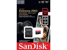 Карта пам'яті SanDisk Extreme Pro microSDXC UHS-I U3 + SD Adapter 256 GB (SDSQXCD-256G-GN6MA) - мініатюра 5