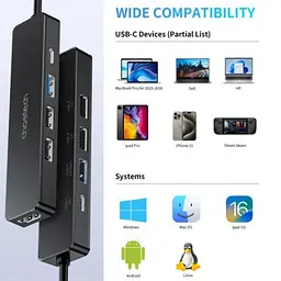 Док-станція USB 3.0 ->HDMI 4K30Hz/USB2.0x2/USB 3.0/USB-C PD 100W 5 in 1 Hub Choetech - мініатюра 6
