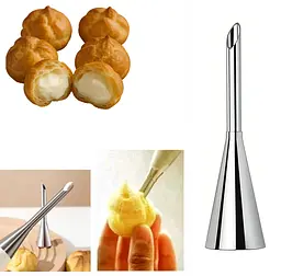 Кондитерська насадка для наповнення еклерів та тістечок 7.6 см, Kitchen Master Сріблястий 87319