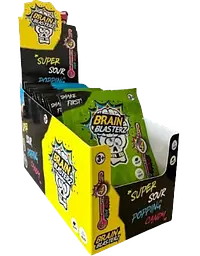 Кислі цукерки Brain Blasterz Super Sour Popping Candy Apple 10г - мініатюра 5