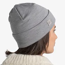 Шапка Buff Merino Heavyweight Beaney Solid Light Grey (1033-BU 111170.933.10.00) - мініатюра 3