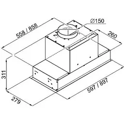Витяжка вбудована Best Chef Space box 1000 black 60 (4F481B2L7E) - мініатюра 5