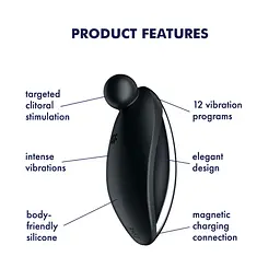 Вібратор для зовнішньої стимуляції Satisfyer Spot On 2 Black, дуже потужний, гнучкий відросток - мініатюра 6