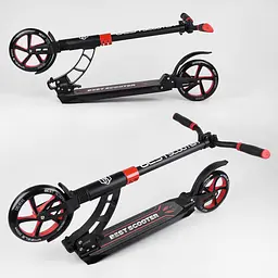 Самокат Best Scooter 94х14х41 см Чорно-червоний 000231518 - мініатюра 3