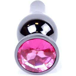 Анальна пробка Boss Of Toys Boss Series - Jewellery Dark Silver Butt Plug Pink, BS6400053, Срібний / Яскраво-рожевий - мініатюра 2
