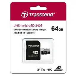 Карта пам'яті Transcend 64GB microSDXC class 10 UHS-I U3 A2 (TS64GUSD340S) - мініатюра 3