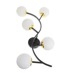 Люстра стельова Brille в спальнюю Е27 30W BK/WH (BR-01 644C/5) - мініатюра 3