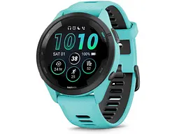 Смарт-годинник Garmin Forerunner 265 Black Bezel w. Aqua Case and Aqua/Black Silicone Band (010-02810-02/12)