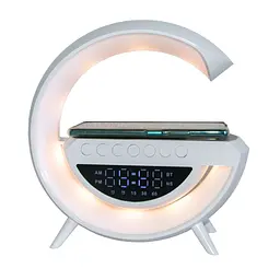 Нічник 3в1 BT-3401 з Bluetooth-колонкою і бездротовою зарядкою, світильник з годинником для телефону - мініатюра 4