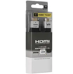 Кабель HDMI to HDMI 4K плоский з підтримкою Ethernet UltraHD 4K шнур Veron 2,5 м чорний - мініатюра 2