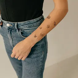 Тату тимчасове 9 Метеликів Tattooshka L-73 Чорний shop (4825800010532) - мініатюра 3