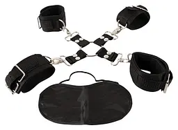 Фіксатори з наручниками Pipedream Heavy-Duty Hogtie Kit чорний - мініатюра 3