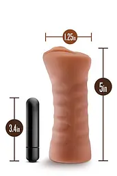 Мастурбатор Blush M For Men Julieta з вібрацією коричневий - мініатюра 4