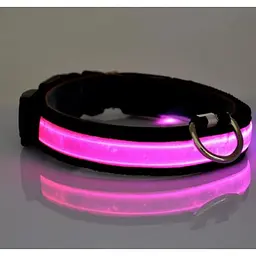 Світлодіодний водонепроникний нашийник на акумуляторі з USB для котів і собак XL рожевий - мініатюра 2