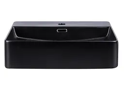 Комплект Qtap Nando LT: Раковина підвісна прямокутна 500х420х130 мм Matt Black + Донний клапан PU03O (QT12112173SMBMBN47322) - мініатюра 3