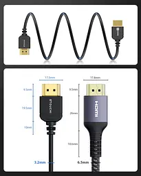 Ультратонкий кабель HDMI 2.1 8K 0,5 м, кабель Stouchi HDMI 2.1, надзвичайно гнучкий кабель 8K HDMI, підтримка 10K 8K120 4K120 144 - мініатюра 6