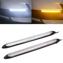 LED Денні ходові вогні ДХО 12V 23 см Поворот, що біжить 2 шт. (Біле та Жовте Світло) - мініатюра 5