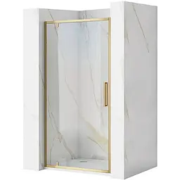 Душові двері Rea Rapid Swing 100 brushed gold REA-K2503, прозорий, золотий