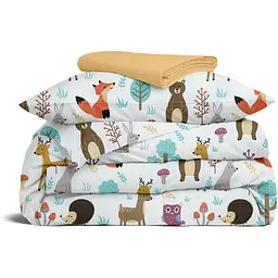 Комплект постільної білизни Cosas Colorful animals CS5 Підлітковий бежевий (AnimalsMushrooms_El80-Honey_155)