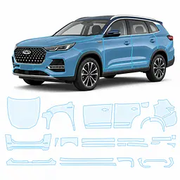 Антигравійна захисна бронеплівка за лекалами для Chery Tiggo 8 Pro I facelift 2023- повний кузов