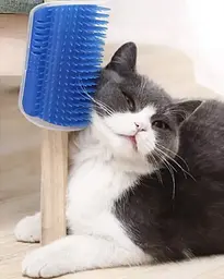 Щітка-чесалка для кішок Semi Brush-comb, Blue з кутовим кріпленням до стіни - мініатюра 7