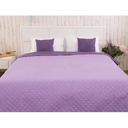Покривало Руно Violet Ромб, мікрофібра, з ультрозвуковою стібкою, 212х150 см, фіолетовий (360.52У_Violet ромб) - мініатюра 2