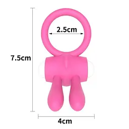 Вібруюче ерекційне кільце Lovetoy Power Clit Silicone Cockring, 7.5 см (рожевий) - мініатюра 7