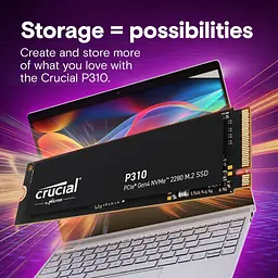 Накопичувач SSD Crucial m.2 NVMe 500GB P310 PCIe 4.0x4 480 512 (CT500P310SSD8) - мініатюра 4
