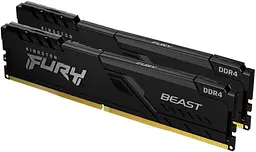 Модуль пам'яті Kingston Fury DDR4 16Gb (2x8) Beast 2666 MHz Black (KF426C16BBK2/16) Б/в - мініатюра 2