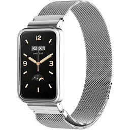 Ремінець-бампер DK для Xiaomi Mi Band 7 Pro Metal Milanese Loop Magnetic (silver) - мініатюра 3