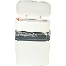 Відро для сміття МВМ My Home з кришкою 300х165х320 мм біло-сіре (BIN-23 10L WHITE/GRAY) - мініатюра 7