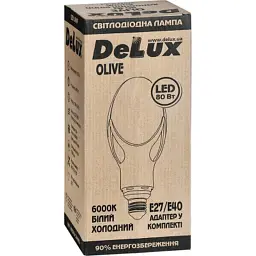 Лампочка Delux OLIVE 80w E27 6000K (90011622) - мініатюра 2
