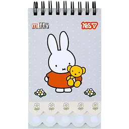 Блокнот Yes 85x142 мм, 60 арк. подв. спіраль "Miffy Teddy" з 2 фігурними ярусами