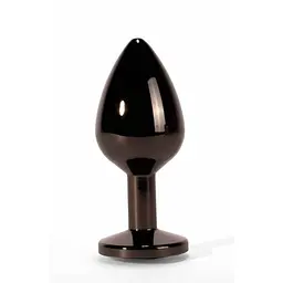 Анальна пробка Secret Shine Black Jewell, 9,5 см (чорний)