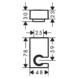 Тримач для душу Hansgrohe Porter E 28387670 чорний матовий - мініатюра 2