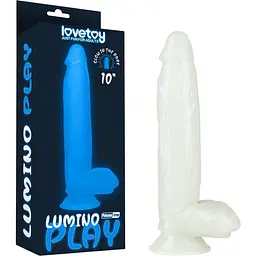 Неоновий фалоімітатор LoveToy Lumino Play 26 см блакитний