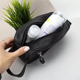 Косметичка чоловіча шкіряна HandyCover HC0029 чорна з ручкою - мініатюра 5