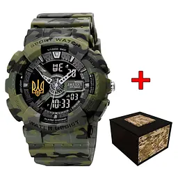 Чоловічий наручний годинник 005 Тризуб золото Camo Green Awarder acs0031996