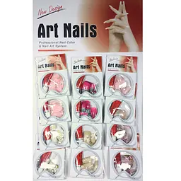 Нігті накладні кольорові з малюнком та камінчиками упаковка 12 шт. Art Nails №4
