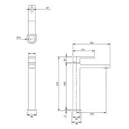 Змішувач для раковини Omnires Baretti black mat (BA7812BL) - мініатюра 2