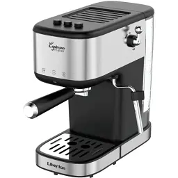 Кавоварка Liberton LCM-2206, Black/Inox, 950W, ріжкова, резервуар для води 1л, ручний капучинатор, приготування 2 чашок одночасно