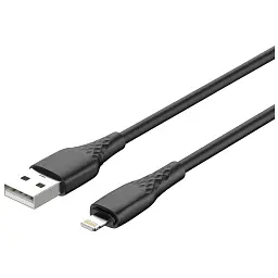 Дата кабель USB 2.0 AM to Lightning 2.0m 3A textured PVC black ColorWay (CW-CBUL095-BK) - мініатюра 3
