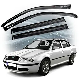 Дефлектори вікон вітровики дляSkoda Octavia A4 Tur 1997-2012 Liftback Хетчбек Гнучкі (Acrylic)