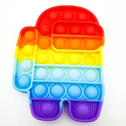 Сенсорна іграшка антистрес силіконова нескінченна пухирця попит UKC Pop It Fidget Амонг ас веселка - мініатюра 2