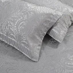 Покривало жакард з наволочками Dantela Vita - Hazel a.gri світло-сірий євро - мініатюра 3