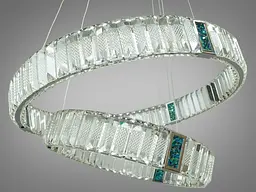 Кришталева світлодіодна LED люстра для високої стелі Diasha 81028-600+400HR - мініатюра 3